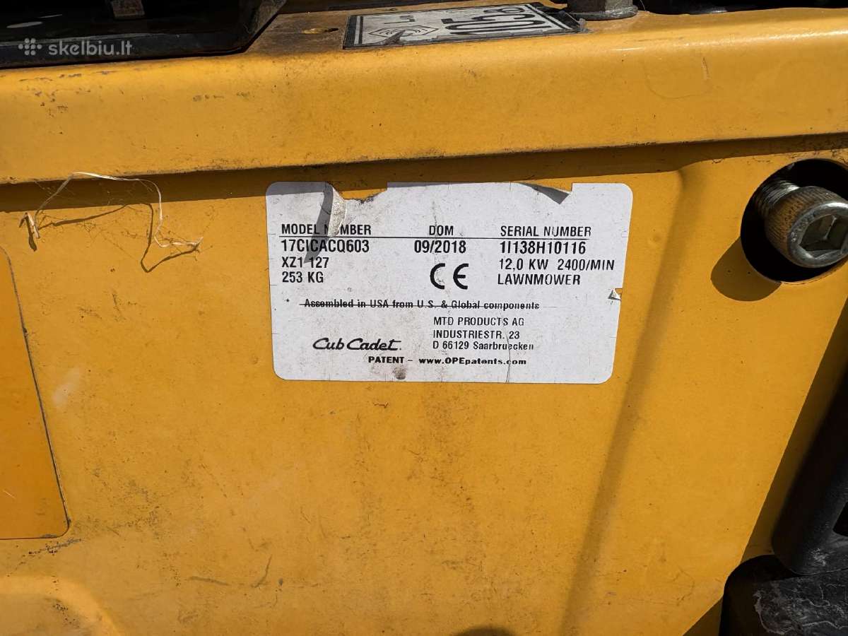 Nulinio apsisukimo vejos traktoriukas cub cadet - nuotraukos Nr. 8