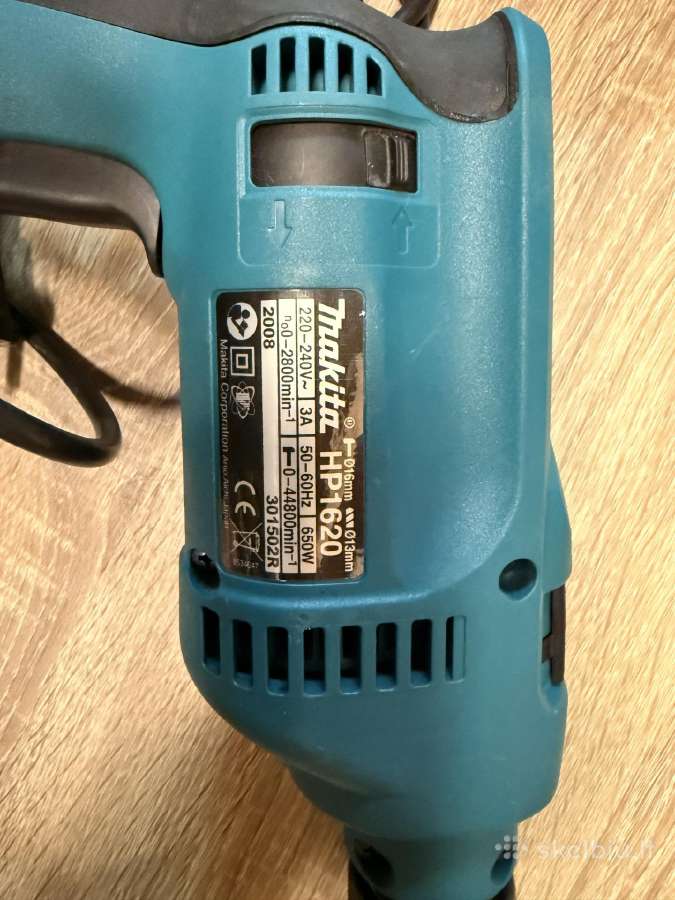 Makita Hp1620 smūginis gręžtuvas 650w - nuotraukos Nr. 2