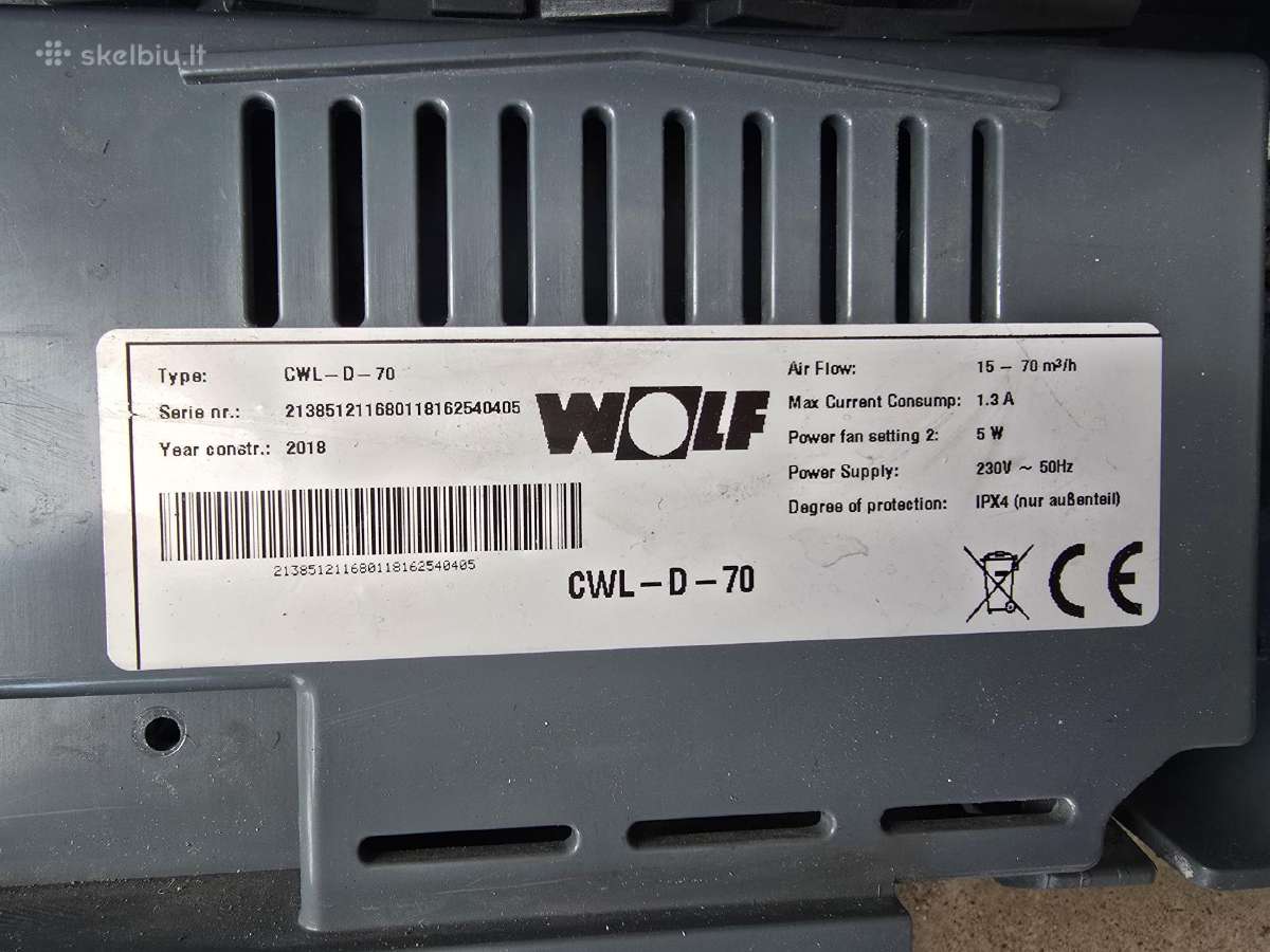 Rekuperatorius Wolf Cwl-d-70 dalimis - nuotraukos Nr. 4