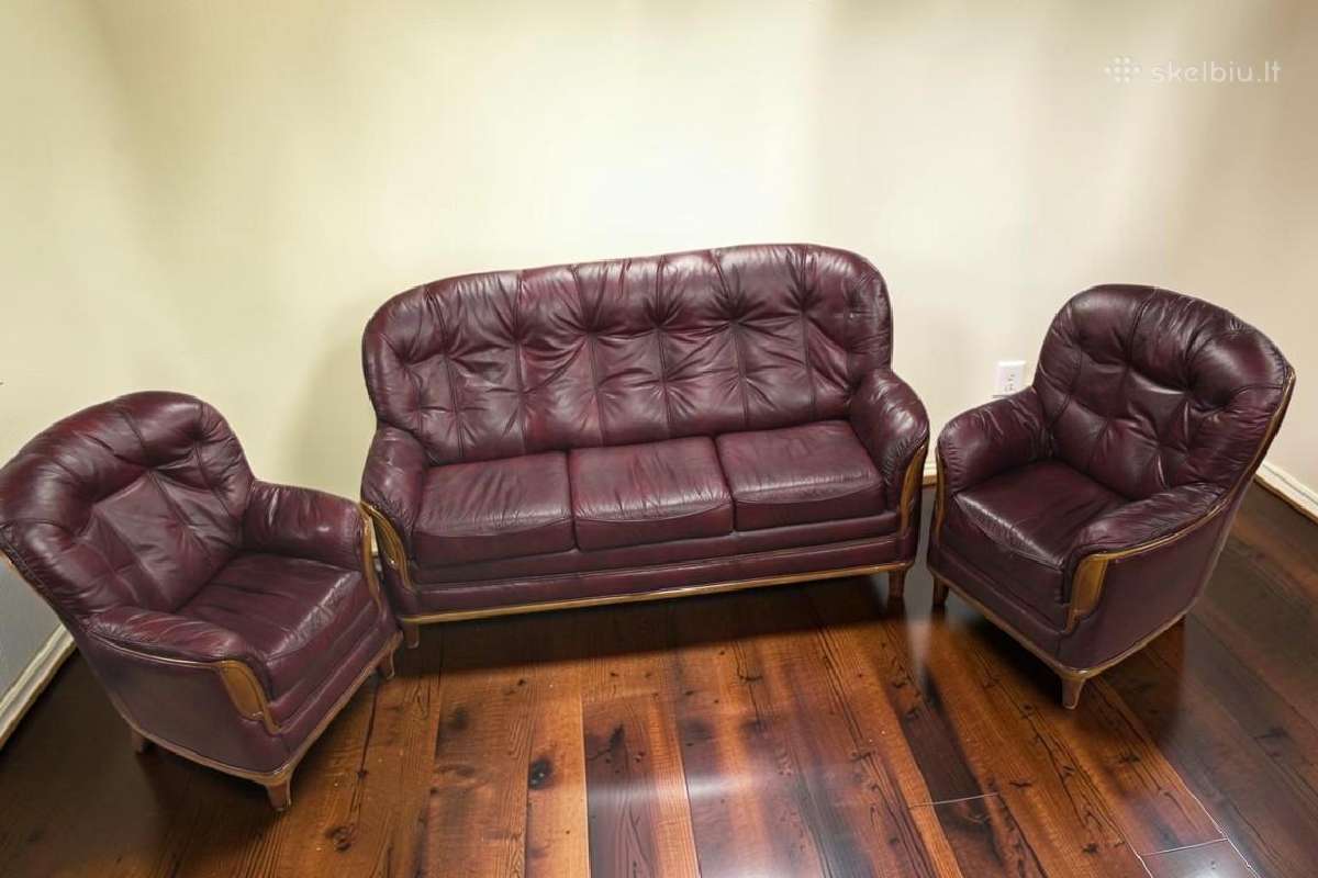 Natūralios odos sofa su miegojimo funkcija - nuotraukos Nr. 15