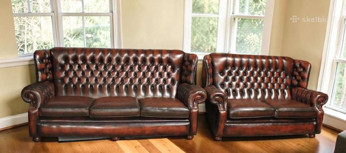 Natūralios odos sofa su miegojimo funkcija - nuotraukos Nr. 18