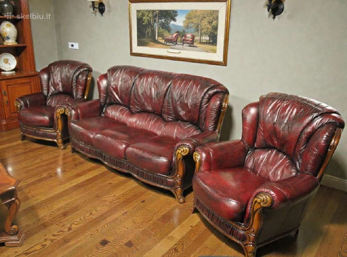 Natūralios odos sofa su miegojimo funkcija - nuotraukos Nr. 24