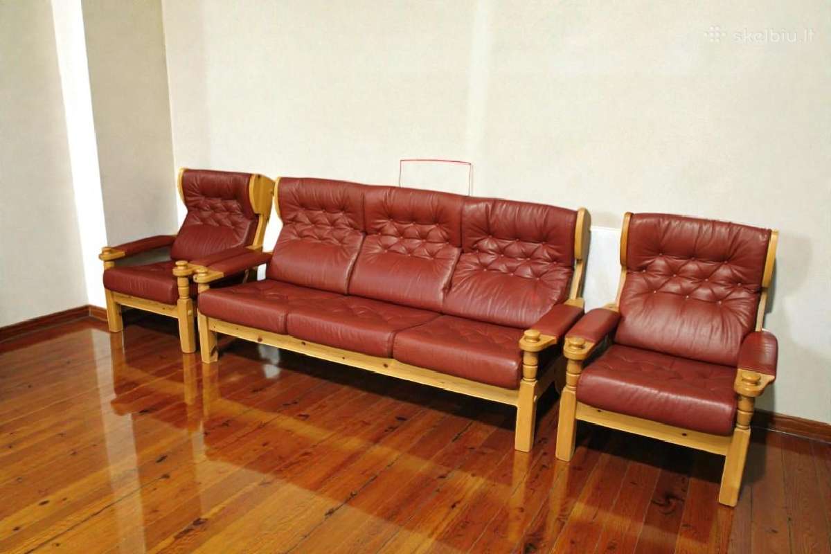 Natūralios odos sofa su miegojimo funkcija - nuotraukos Nr. 25