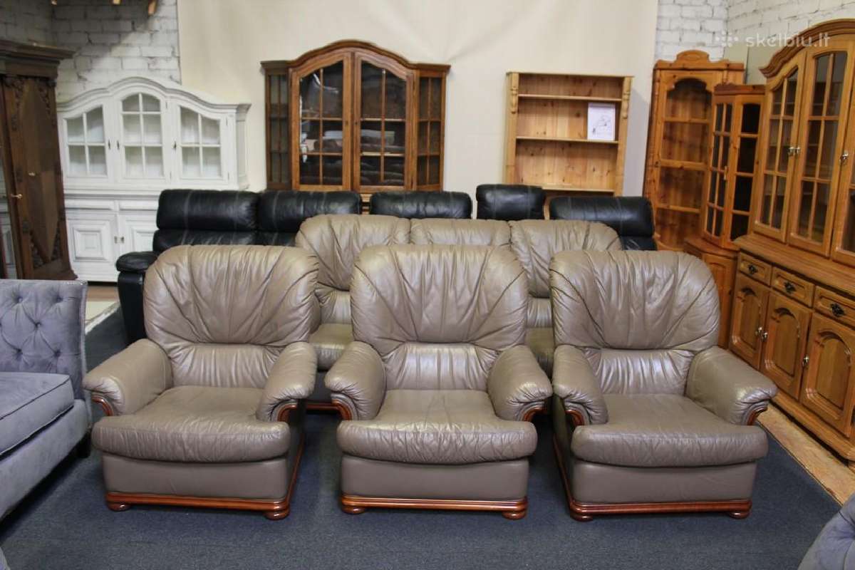 Natūralios odos sofa su miegojimo funkcija - nuotraukos Nr. 28