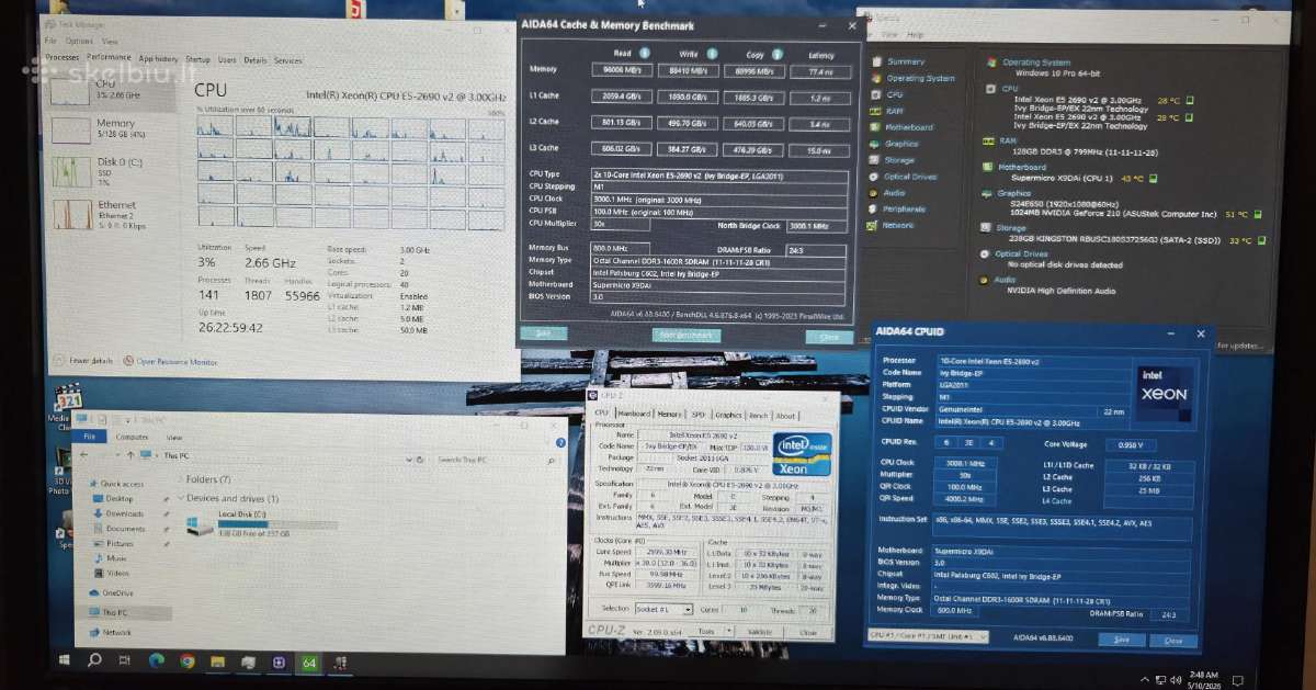 Supermicro+2xe5-2690 v2+128gb RAM ddr3 - nuotraukos Nr. 3