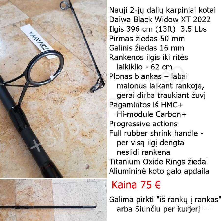 Karpinis kotas Daiwa Black Widow 396cm (13ft) 3.5 - nuotraukos Nr. 3