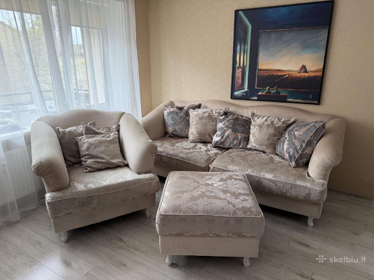Klasikinė sofa su foteliu - nuotraukos Nr. 2