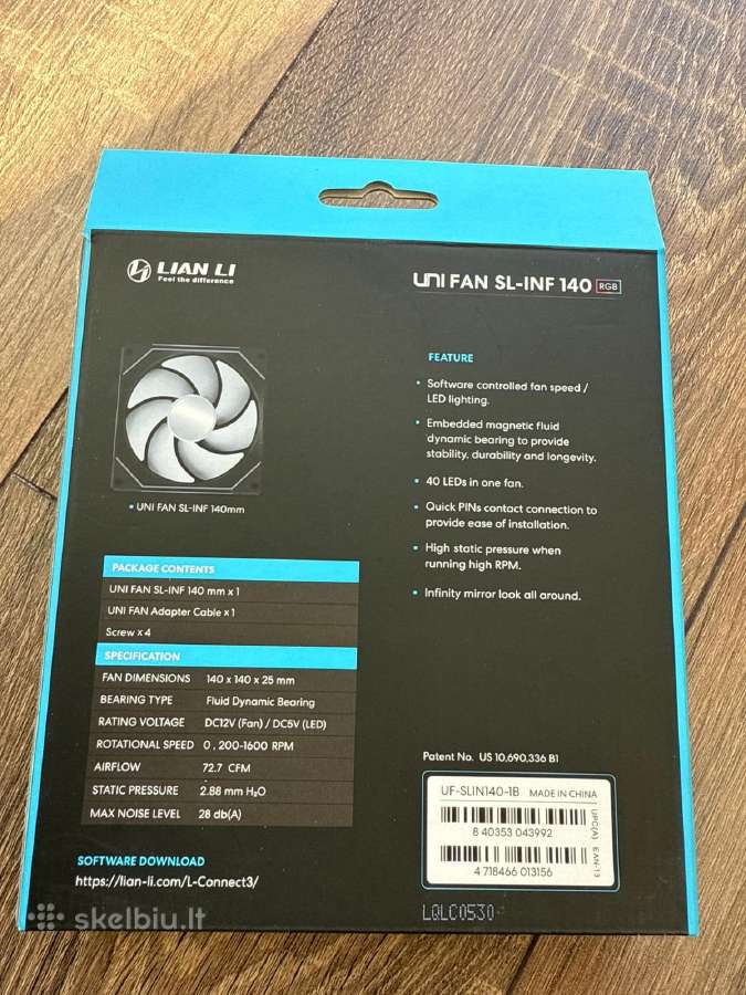 Lian Li Uni Fan SL-inf 120 Argb Pwm - nuotraukos Nr. 7