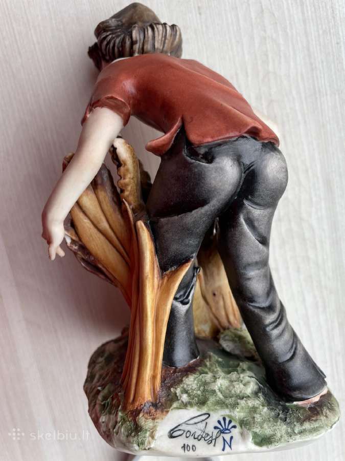 Vintažinė itališko porceliano statulėlė , Pjūtis" - nuotraukos Nr. 5