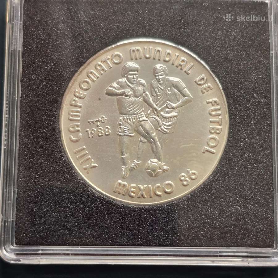 Kuba 1988 5 pesos Ag999 Football Mexico '86