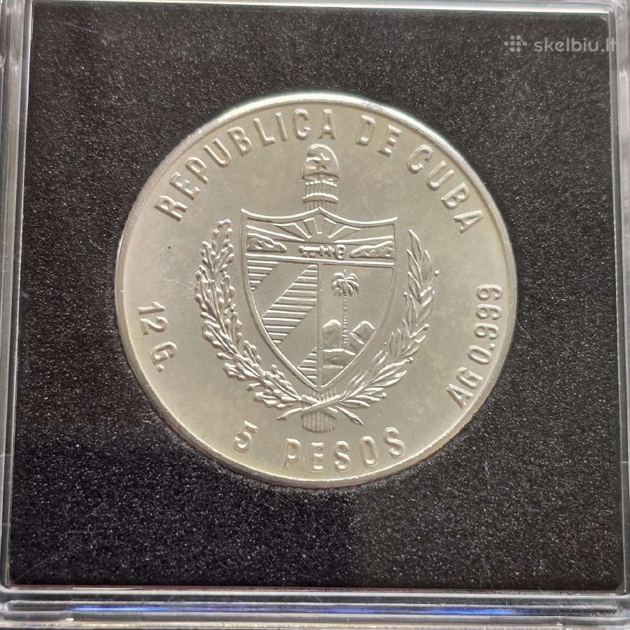 Kuba 1988 5 pesos Ag999 Football Mexico '86 - nuotraukos Nr. 2