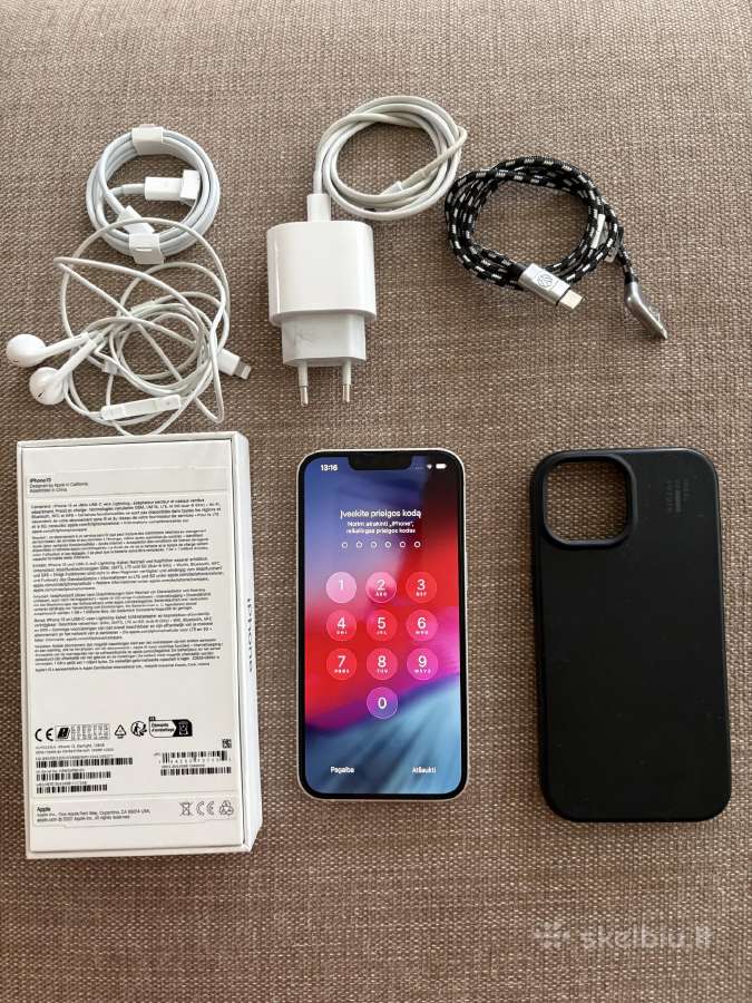 Iphone13 128gb su Usb-c krovikliu ir priedais
