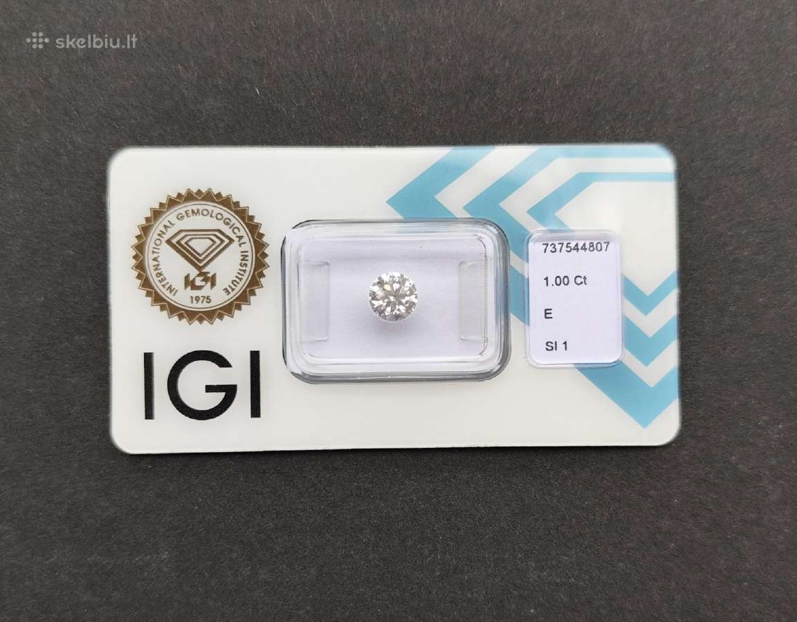 1.0 ct Sertifikuotas Natūralus Deimantas