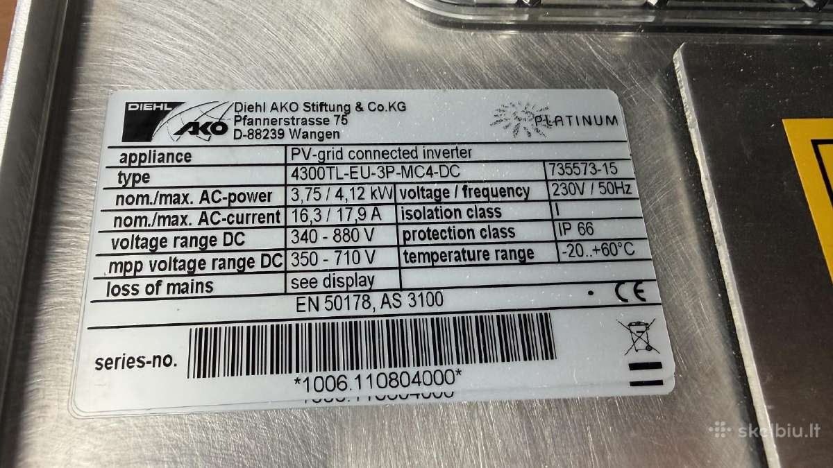 Parduodami Diehl Platinum inverteriai 4 vnt. - nuotraukos Nr. 6