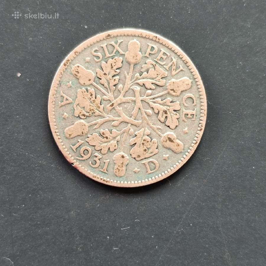 D.britanija UK Jk 1931m 6 pence Ag500