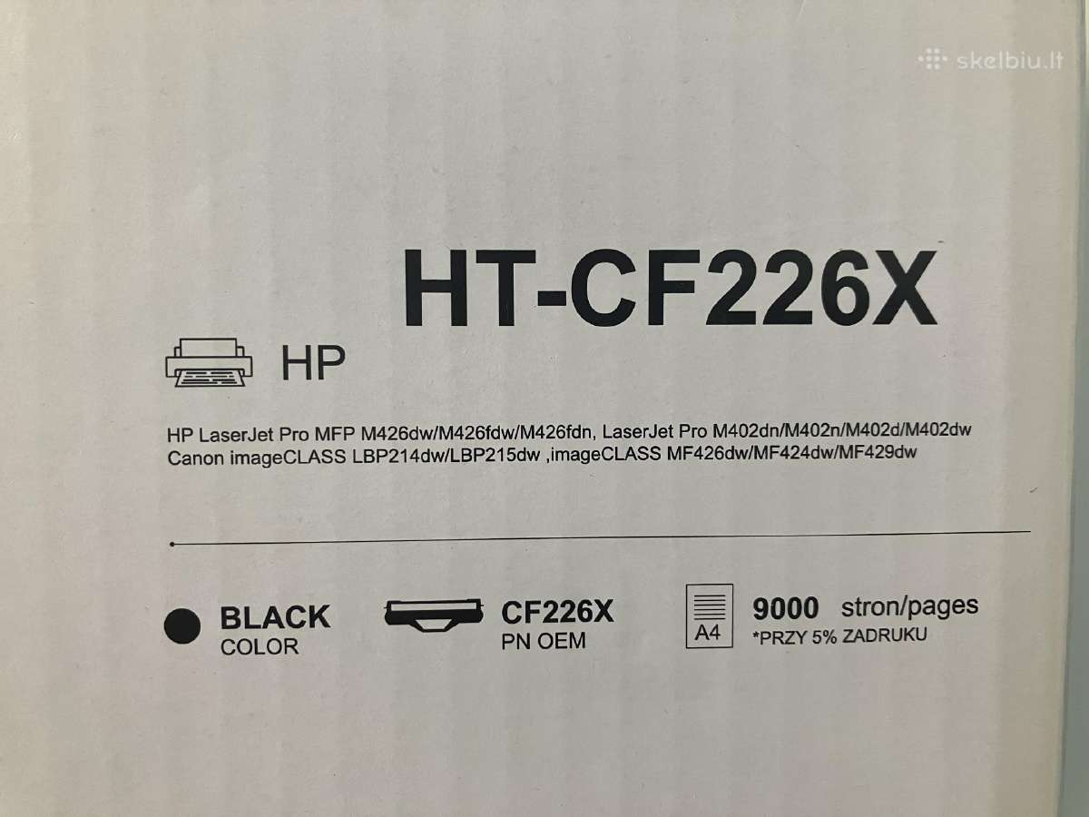 Ht-cf226x ir Or-hcf226x/crg052h kasetės - nuotraukos Nr. 2