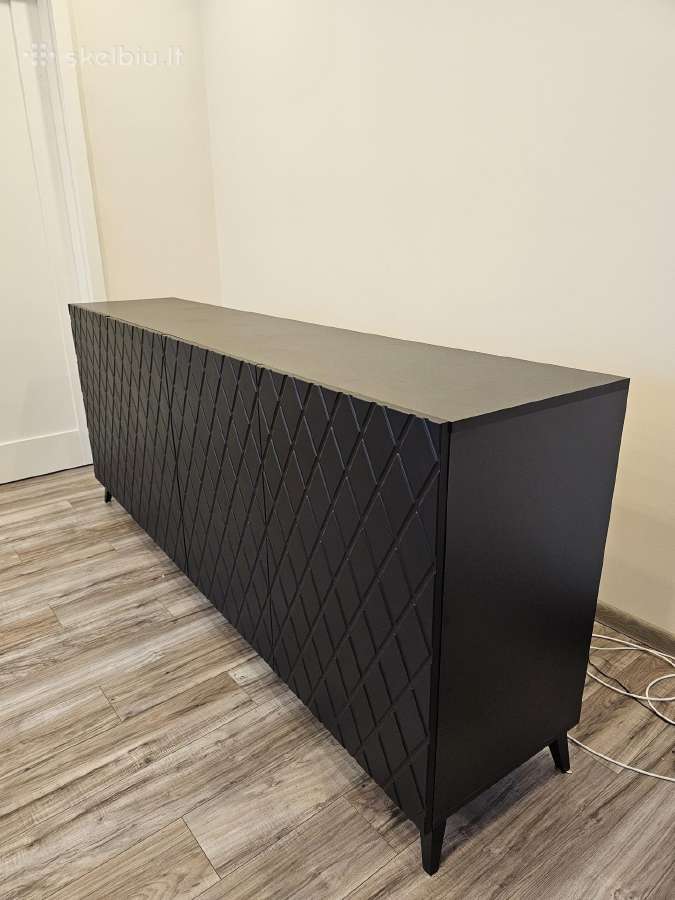 Juoda komoda 200 cm x 42 cm x 82 cm - nuotraukos Nr. 2