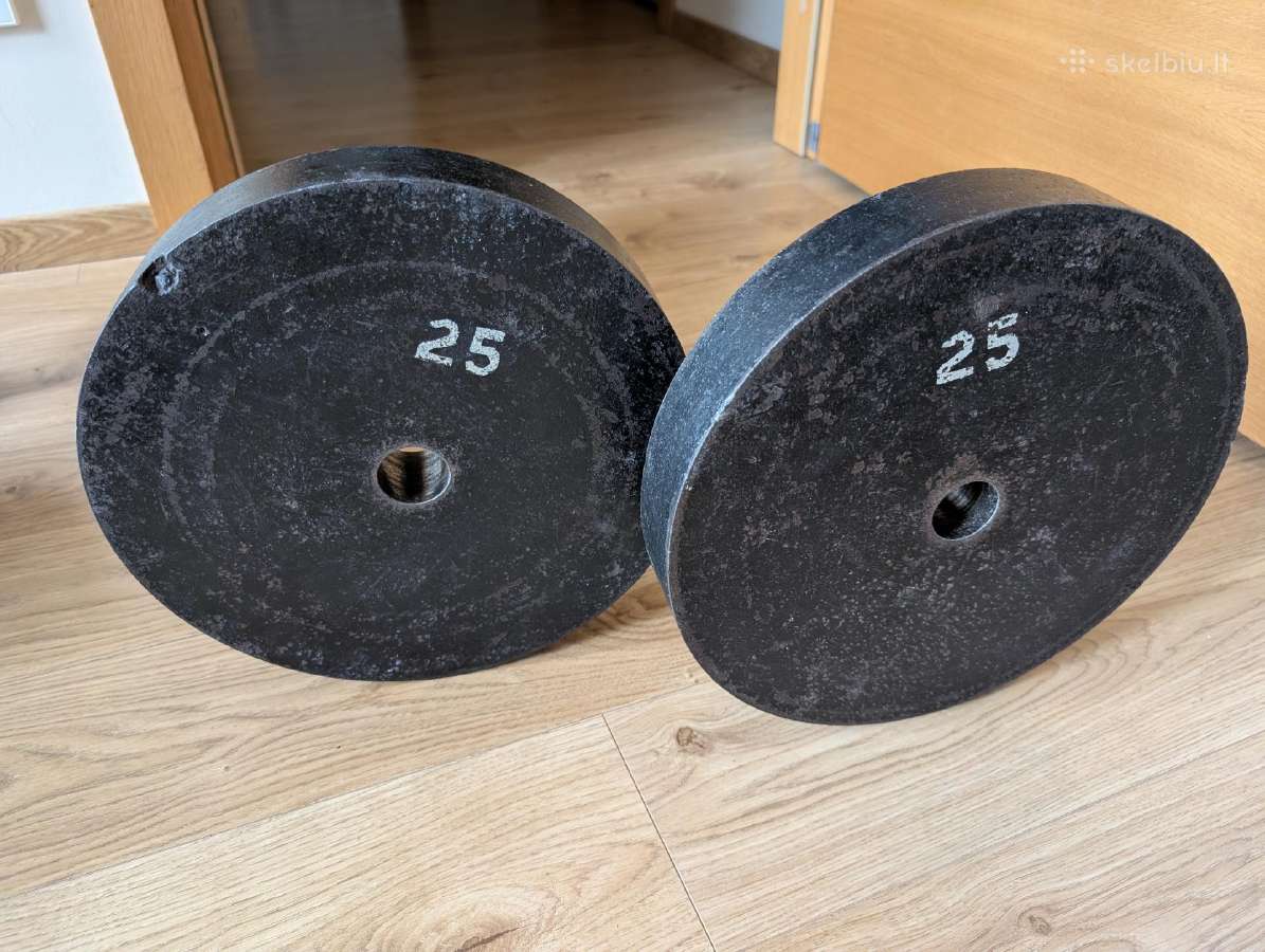 Stangos svoriai, diskai 2x25 kg