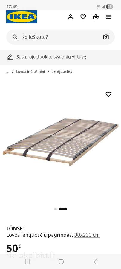 Lovos grotelės 180cm Ikea lonset