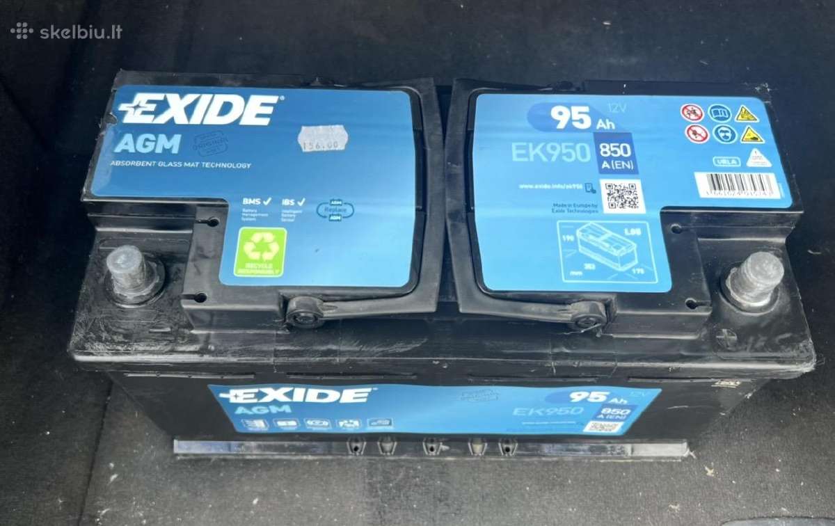 Akumuliatorius Exide Agm Ek950, 12 V, 95 Ah, 850 A