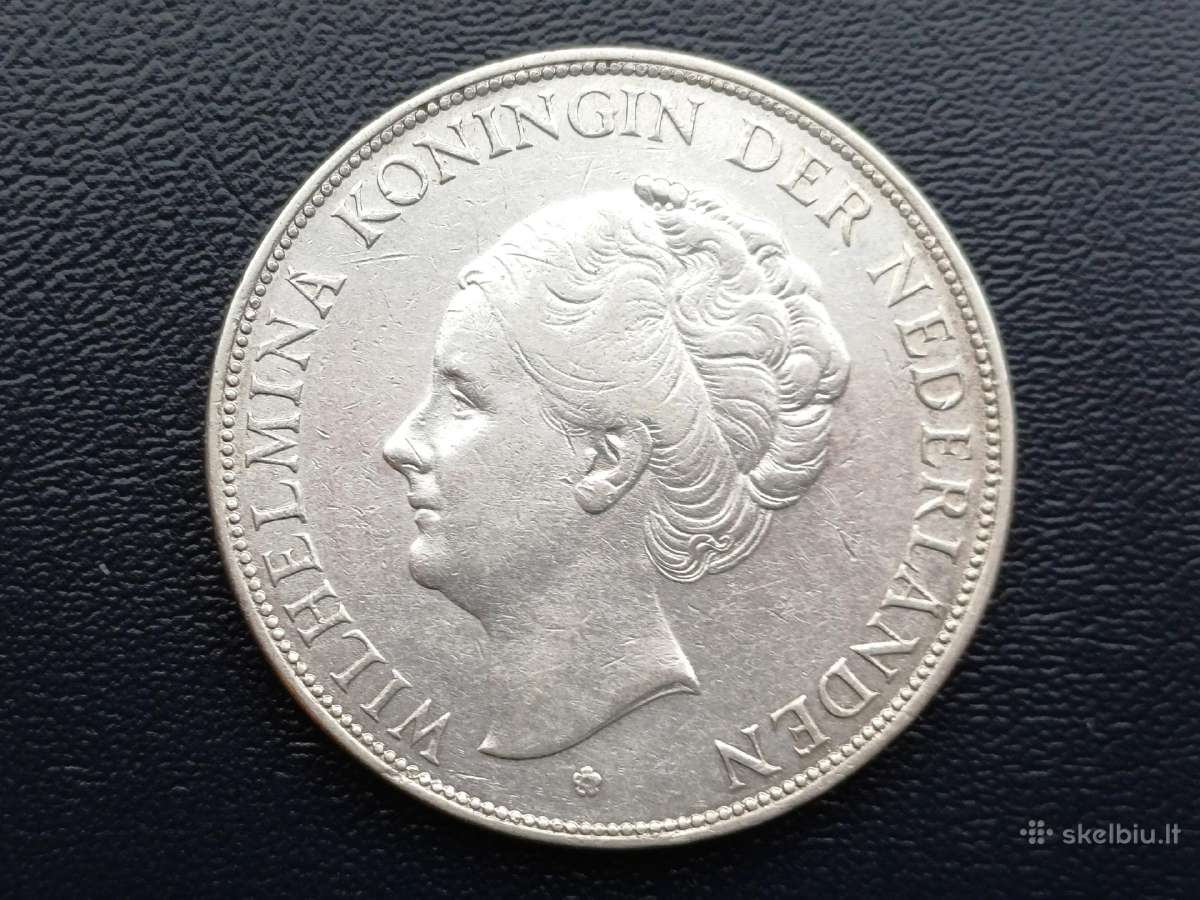 2 1/2 guldeno 1929m. Nyderlandai sidabras 720 - nuotraukos Nr. 2