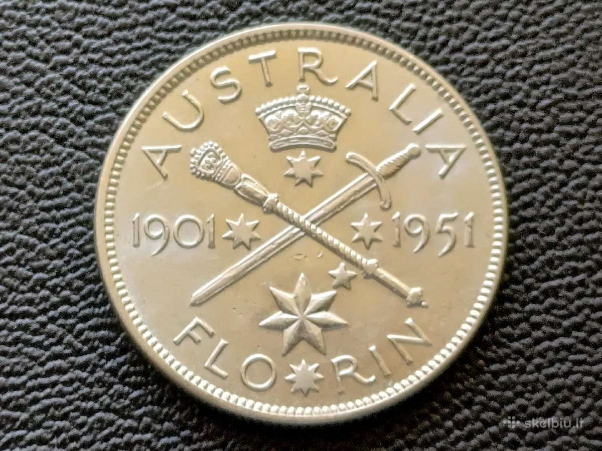 1 florinas 1951m. Australija sidabras