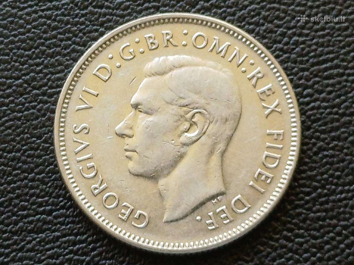 1 florinas 1951m. Australija sidabras - nuotraukos Nr. 2