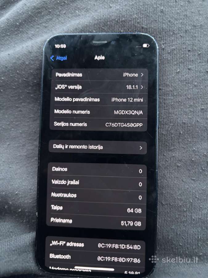 iPhone 12 mini 64gb Blue - nuotraukos Nr. 6