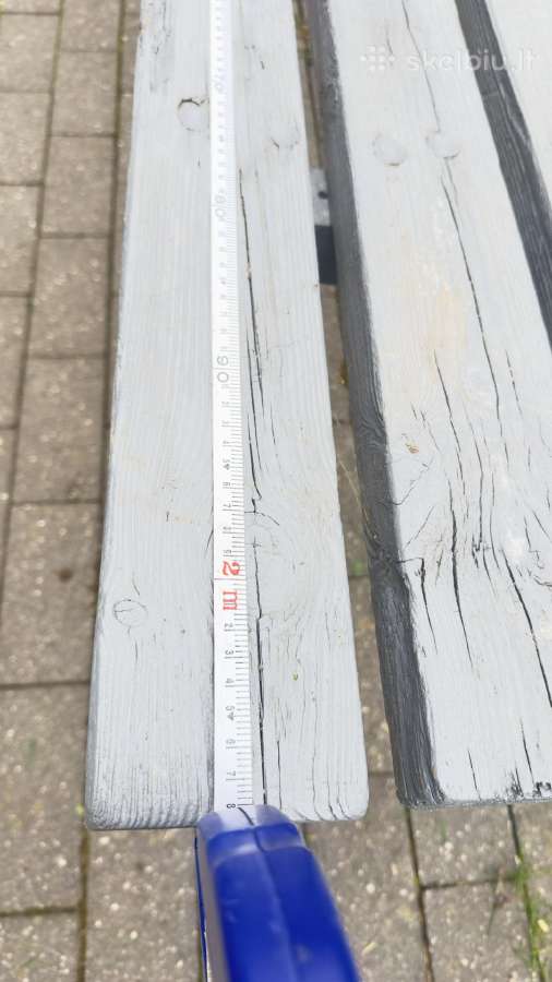Tvirtas medinis lauko suolas 208 cm - nuotraukos Nr. 4