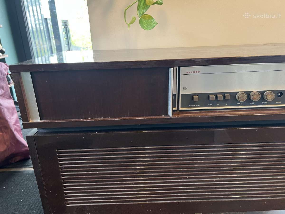 Vintažinis TV staliukas su audio grotuvu - nuotraukos Nr. 5