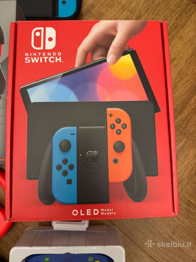 Nintendo Switch Oled komplektas + 4 pulteliai - nuotraukos Nr. 2