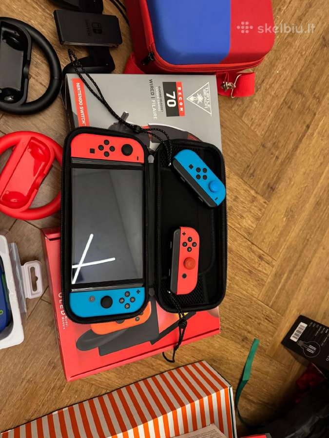 Nintendo Switch Oled komplektas + 4 pulteliai - nuotraukos Nr. 9