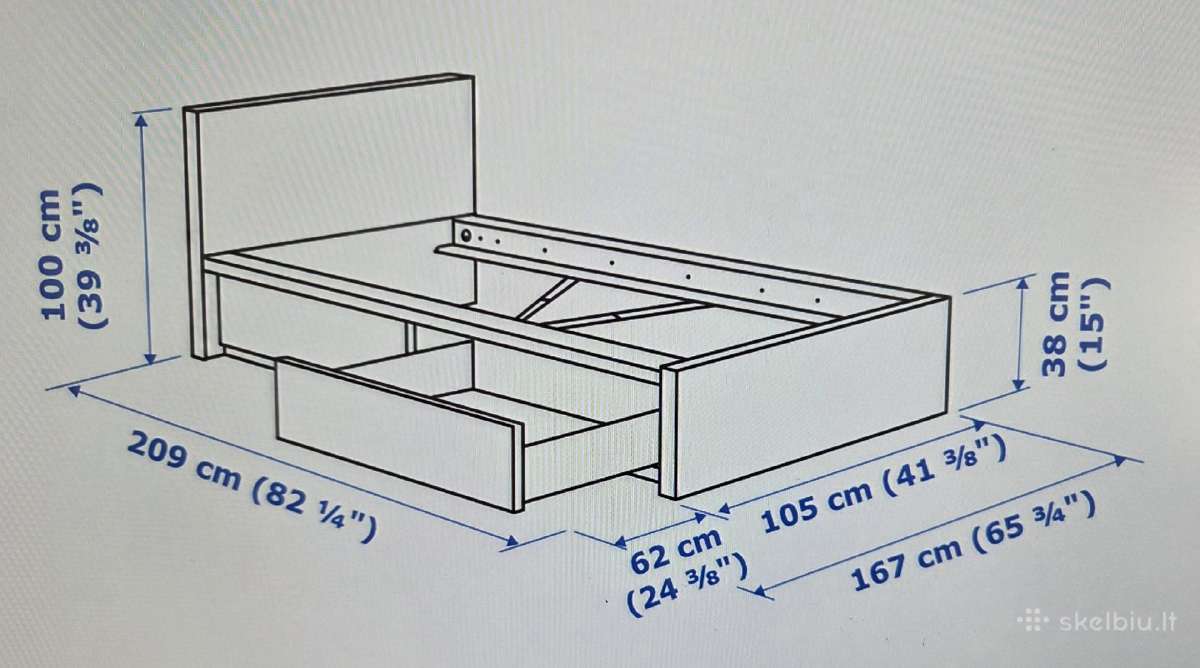 Parduodu mažai naudotą Ikea lovą. - nuotraukos Nr. 4