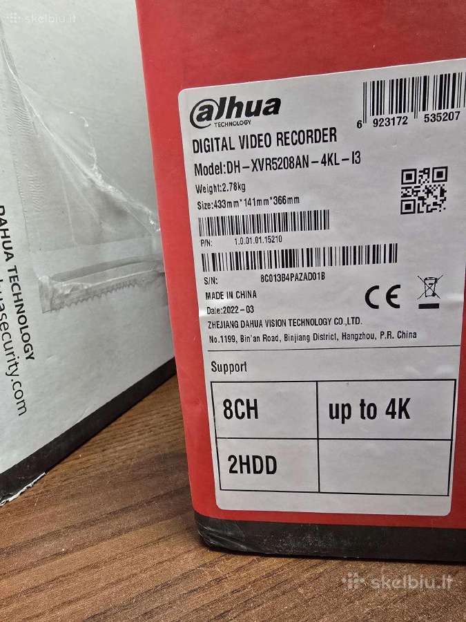 Dahua Dx-xvr5208an-4kl-i3 8 kanalų 4k - nuotraukos Nr. 2