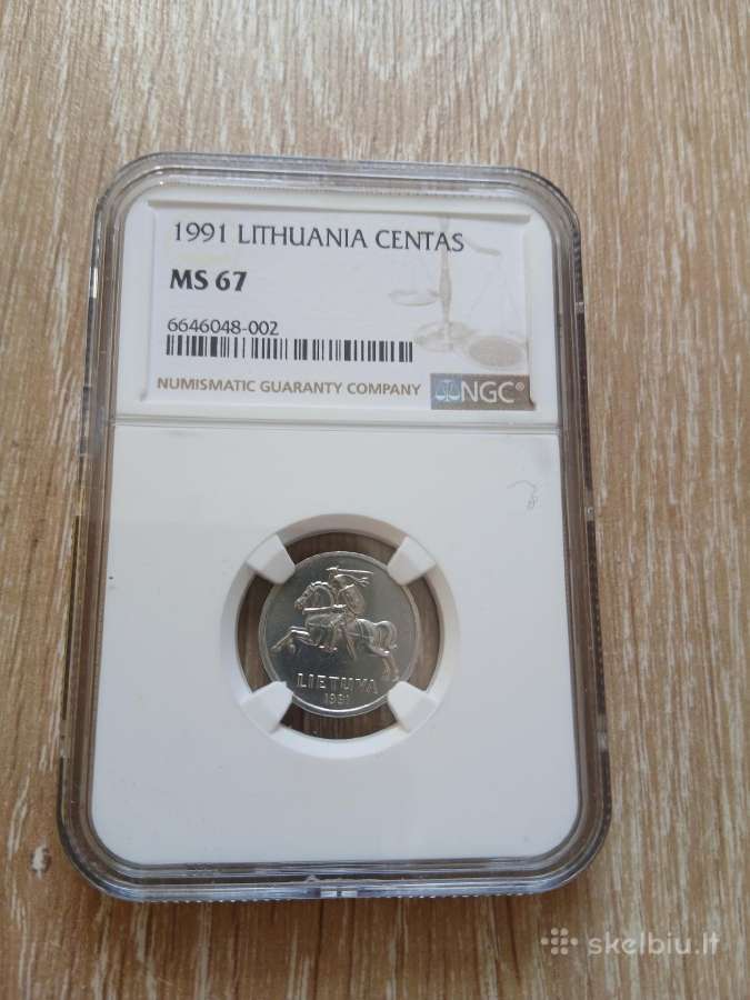 Lt 1991 1 centas Ms67