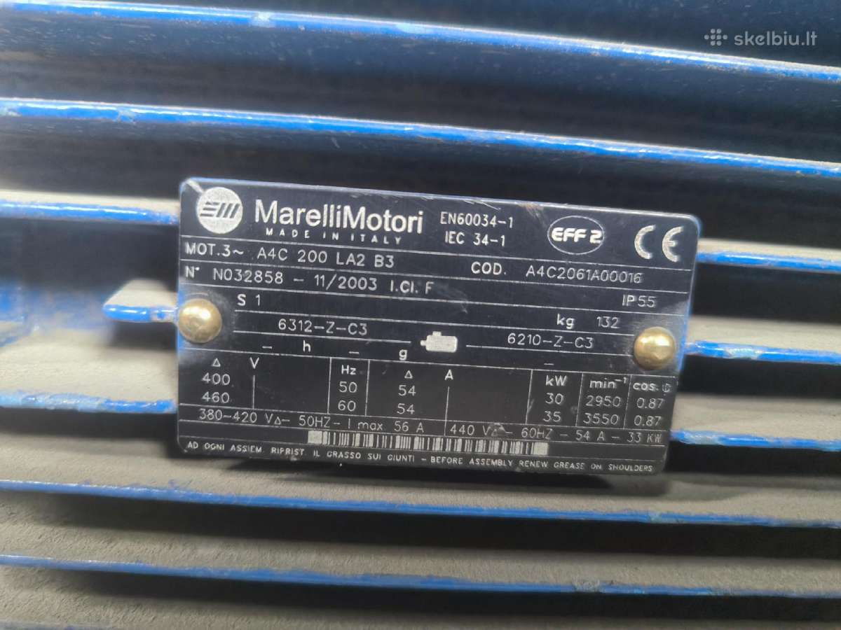 30kw,2950rpm,400v Marelimotori ir3kw Wolt trifazis - nuotraukos Nr. 2