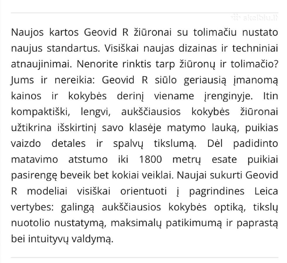 Parduodami žiūronai Leica geovid8x56r