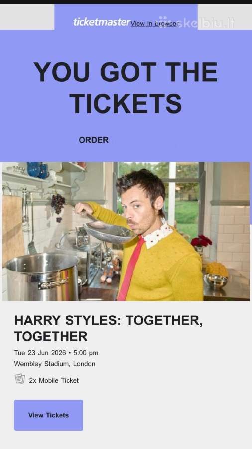 Harry Styles koncerto bilietai