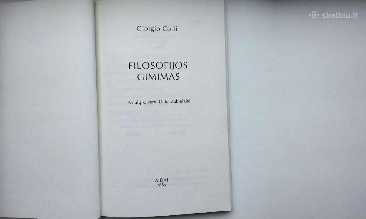 G. Colli. Filosofijos gimimas - nuotraukos Nr. 2
