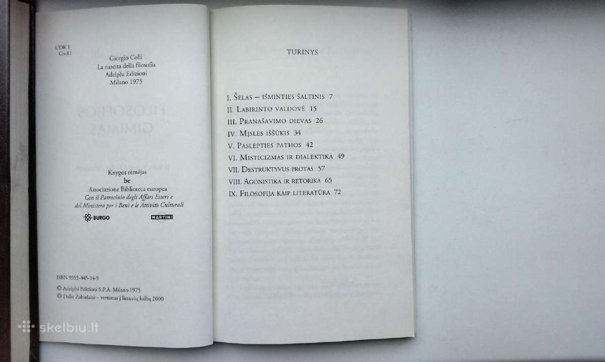 G. Colli. Filosofijos gimimas - nuotraukos Nr. 3