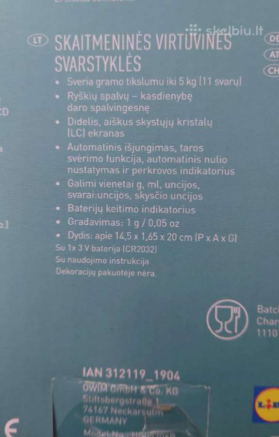 Svarstyklės virtuvinės - nuotraukos Nr. 3