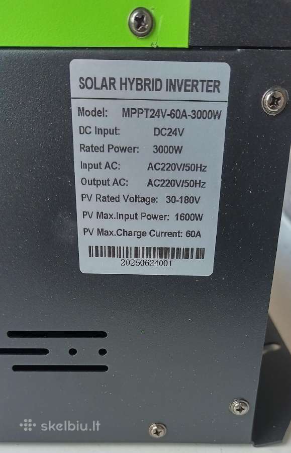 Zemadaznis hibridinis saules inverteris 3000w 24v - nuotraukos Nr. 2