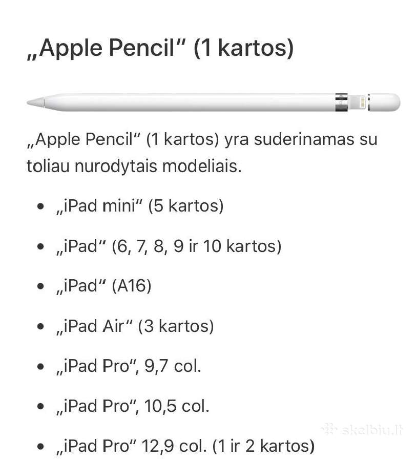 Apple Pensil original 1 gen - nuotraukos Nr. 3