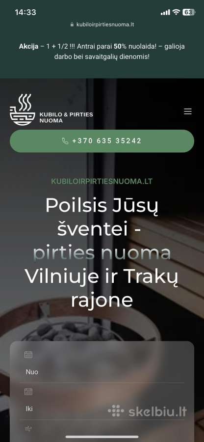 Pirties ir kubilo nuoma - kaina nuo 60€! Pristatom - nuotraukos Nr. 23