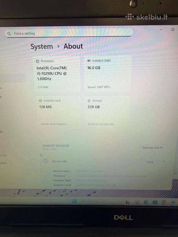 Dell Vostro 3590 + 3 mėn. garantija - nuotraukos Nr. 4