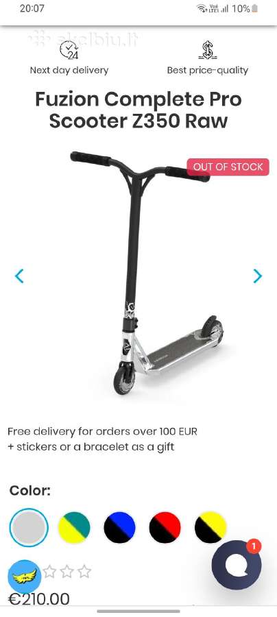 Triukinis paspirtukas Fuzion Complete Pro Scooter - nuotraukos Nr. 2