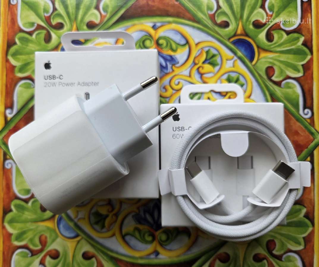 Apple Pakrovėjas (blokelis) ir Usb laidas - nuotraukos Nr. 2