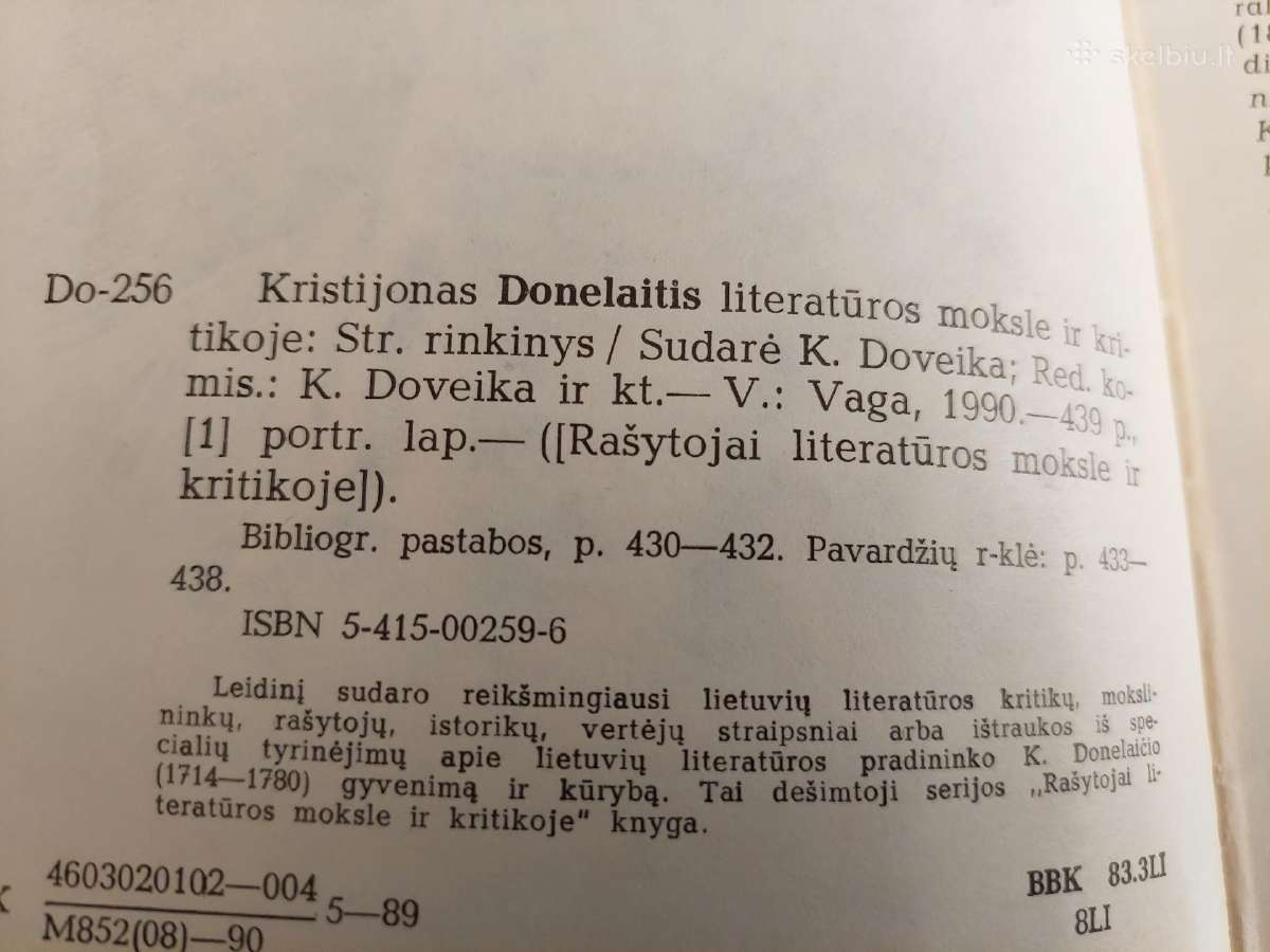 K. Donelaitis literatūros moksle ir kritikoje - nuotraukos Nr. 3