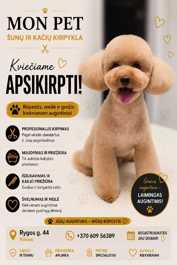 Šunų ir kačių kirpykla "Mon Pet" Vilniuje