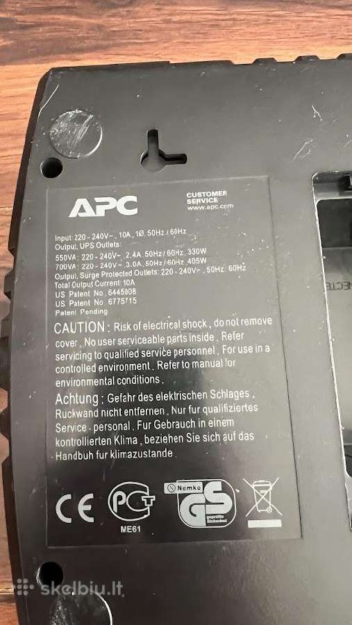 Apc Back-ups Es 550 Ups, 8 lizdai, Be550g-gr - nuotraukos Nr. 4